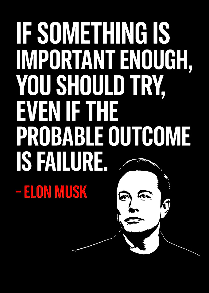 Elon Musk Inspirational Quote Poster