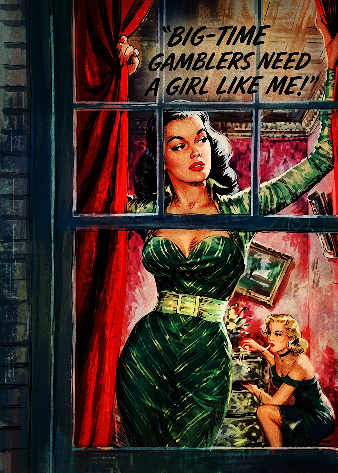 Vintage Pulp Fiction Illustration