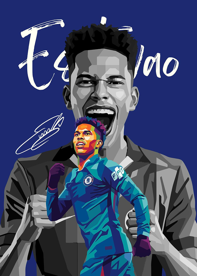 Estevao Willian Chelsea FC Pop Art