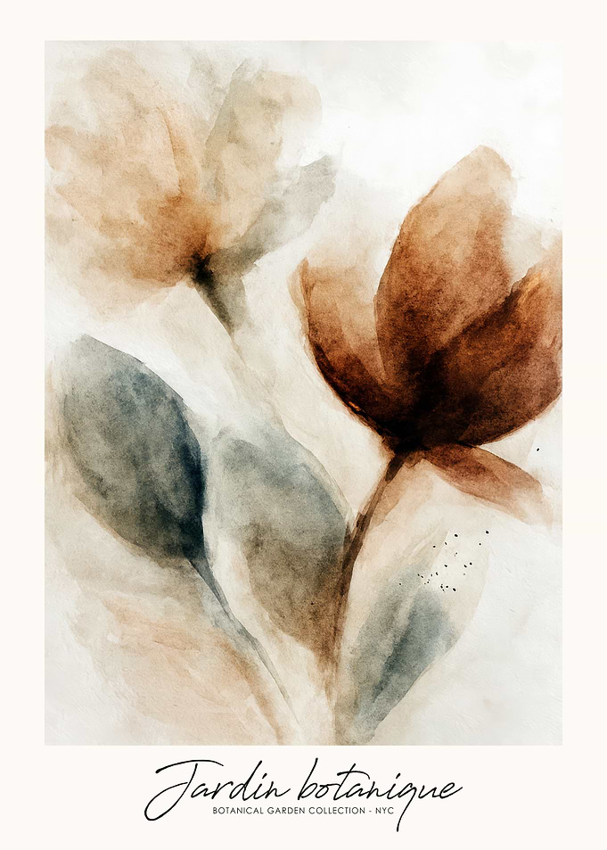 Abstract Watercolor Botanical Floral Art