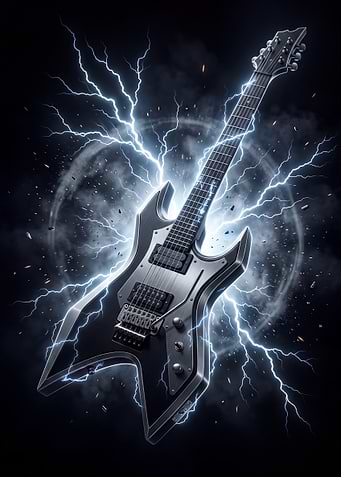Electric Guitar with Lightning Effects