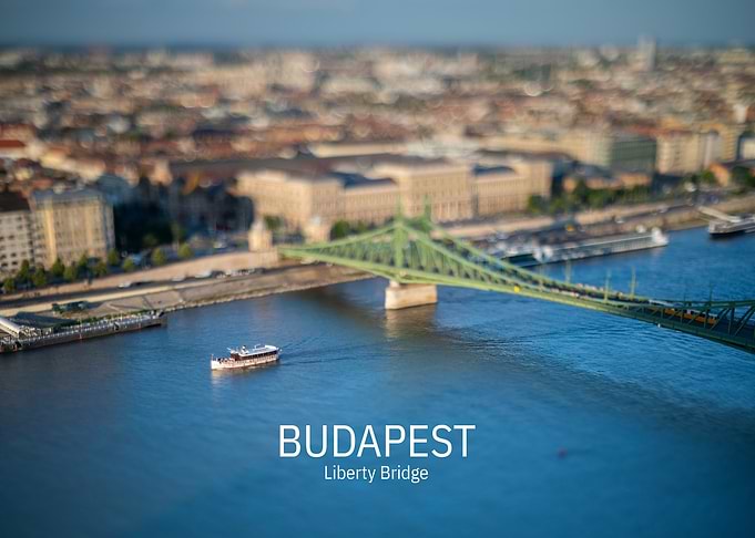 Budapest Liberty Bridge Aerial View
