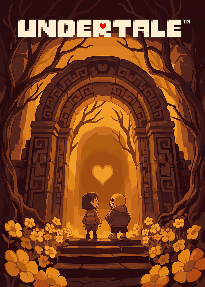 Undertale Frisk and Sans Poster