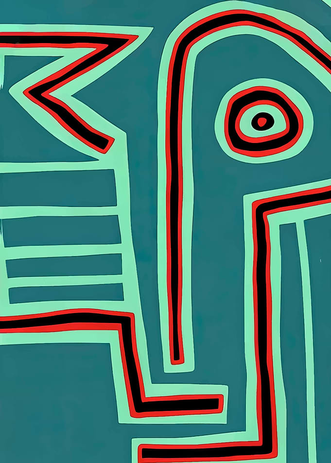 Abstract Geometric Line Art