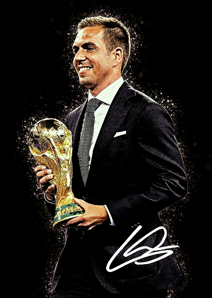 Philipp Lahm with World Cup Trophy
