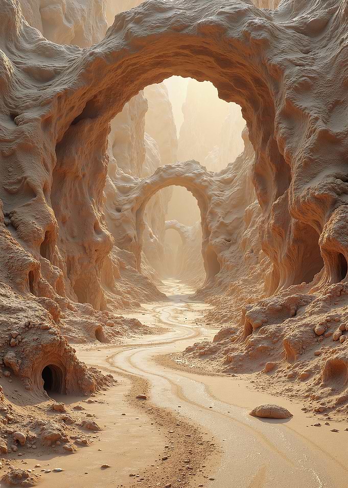 Surreal Sandstone Archway Desert Landscape