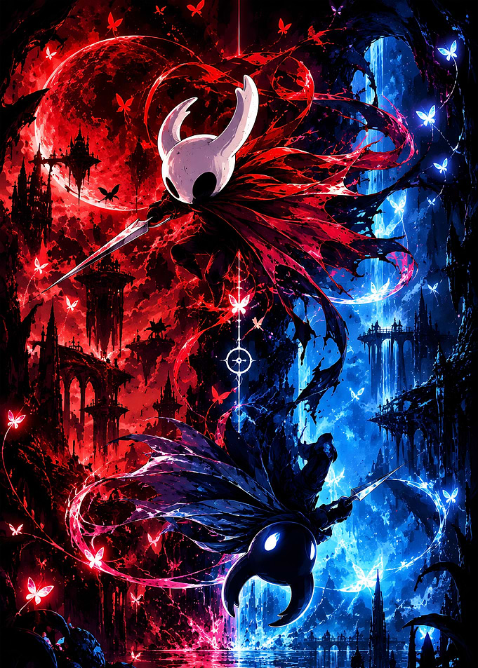 Hollow Knight Red and Blue Duality