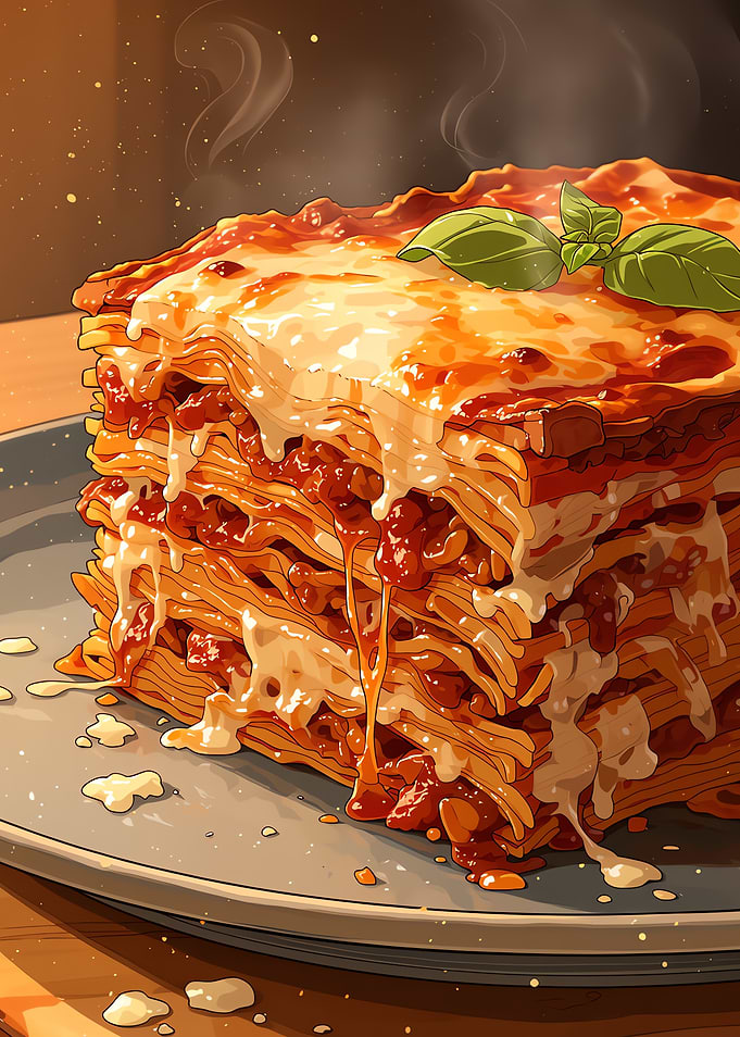 Steaming homemade lasagna
