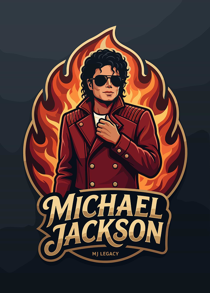 Michael Jackson Flaming Logo Illustration