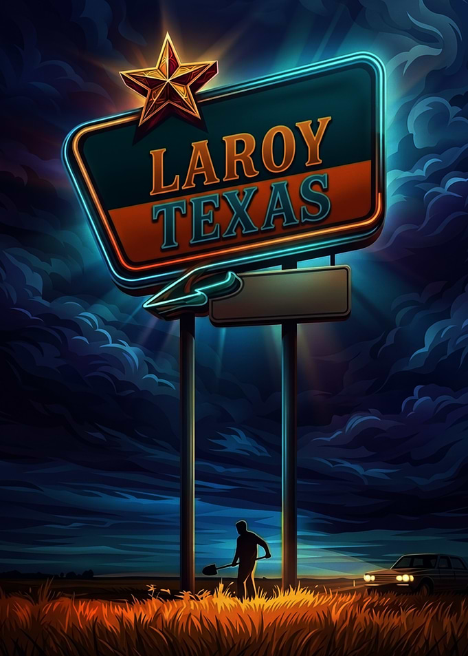 LaRoy Texas Neon Sign Poster