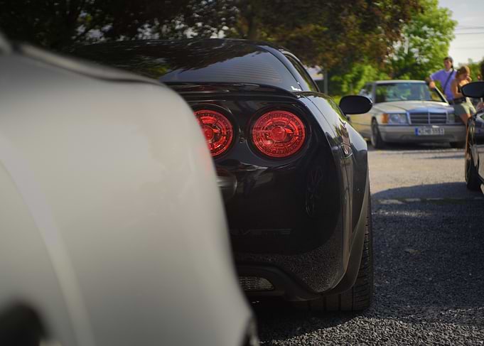 Black Chevrolet Corvette C6 ZO6 Rear View