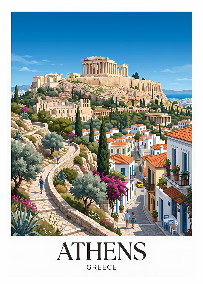 Athens Greece Travel Poster