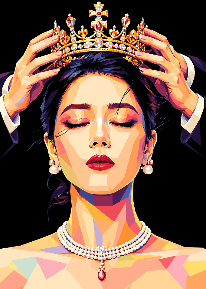 Geometric Pop Art Queen Coronation