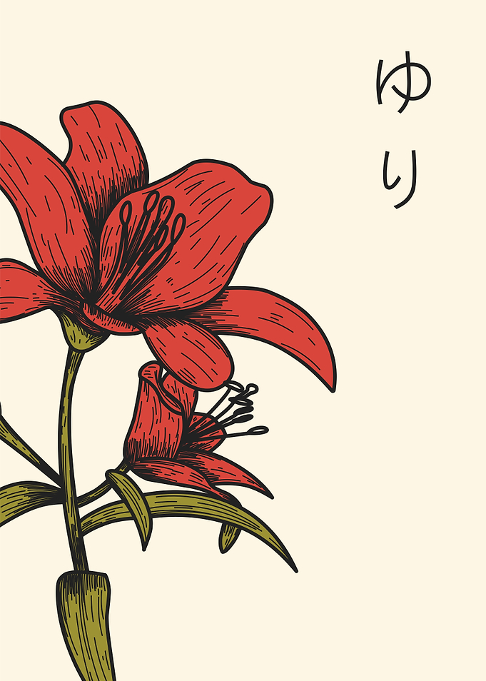 Red Lily in Japanese