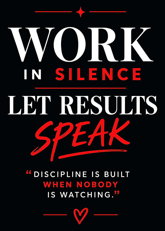 Work in Silence Motivational Poster