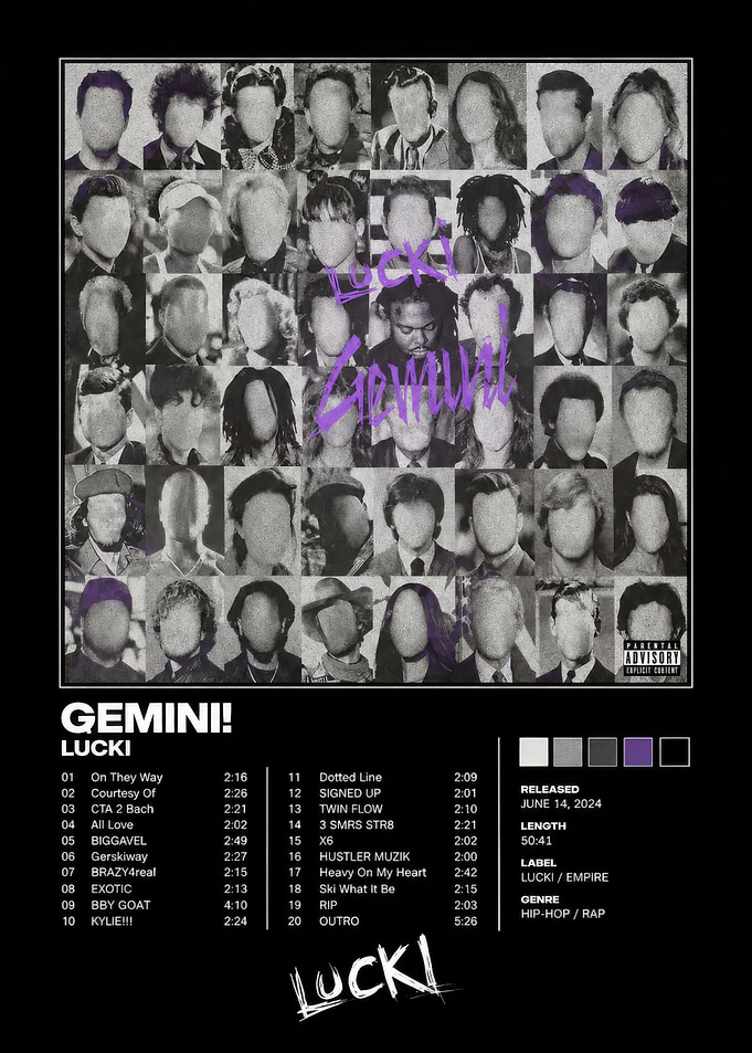 LUCKI Gemini Album Cover Poster