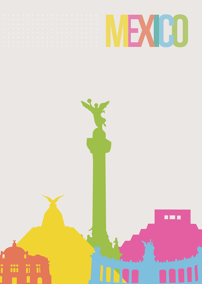 Mexico City Skyline Minimalist Poster