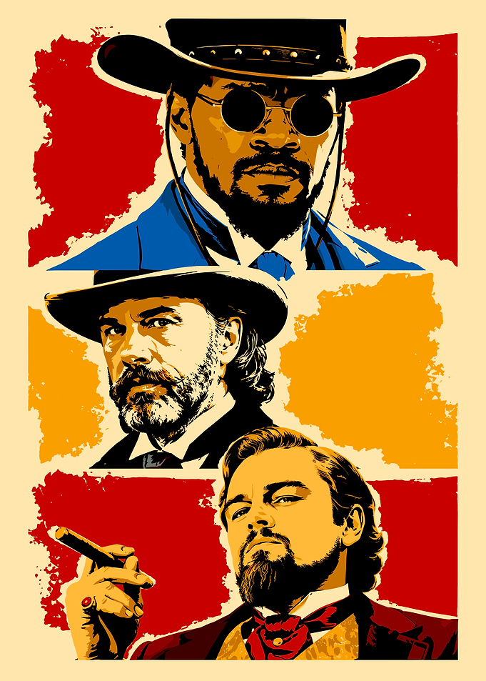 Django Unchained Character Portrait Poster