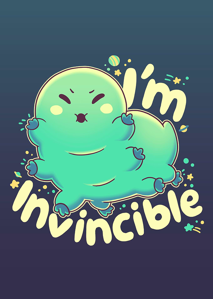 Cute Invincible Tardigrade Illustration