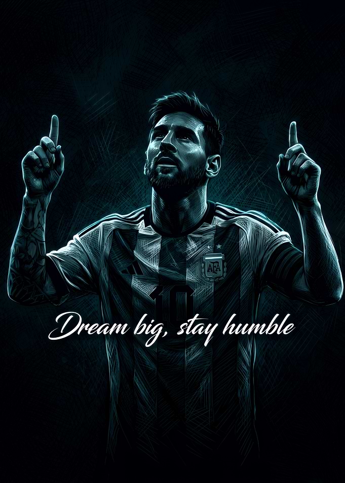 Lionel Messi Inspirational Sports Poster