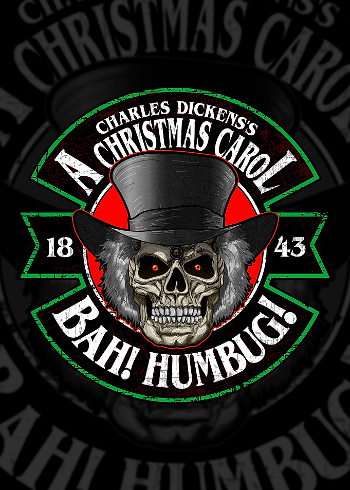 A Christmas Carol Skull Graphic
