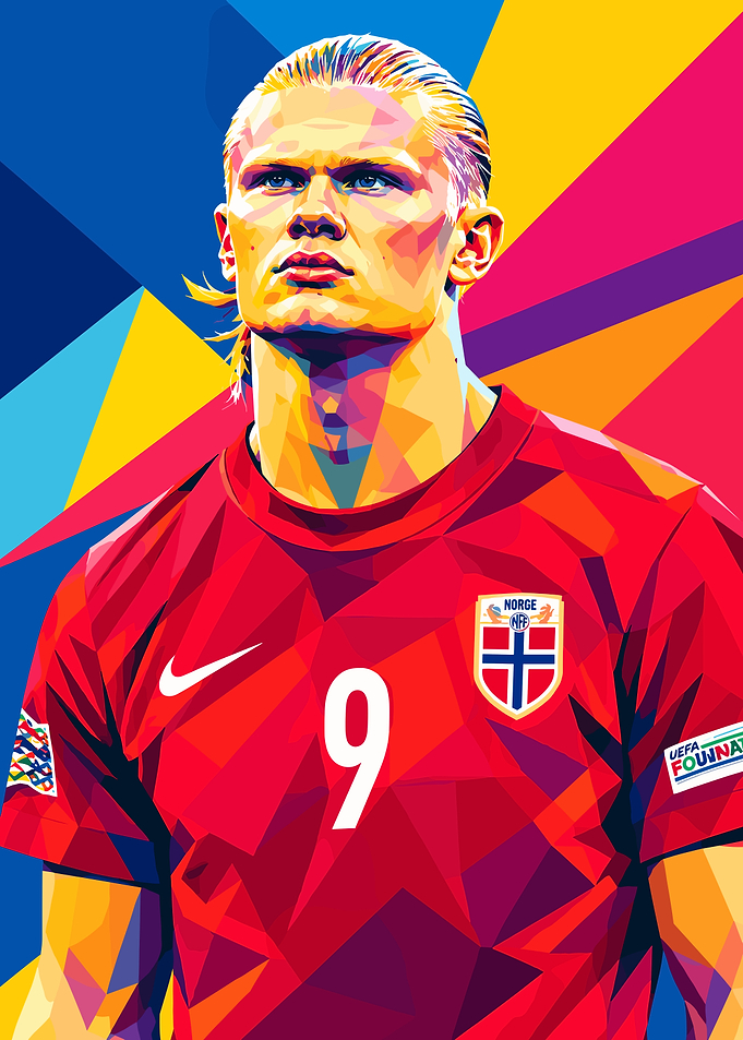 Erling Haaland Low Poly Portrait