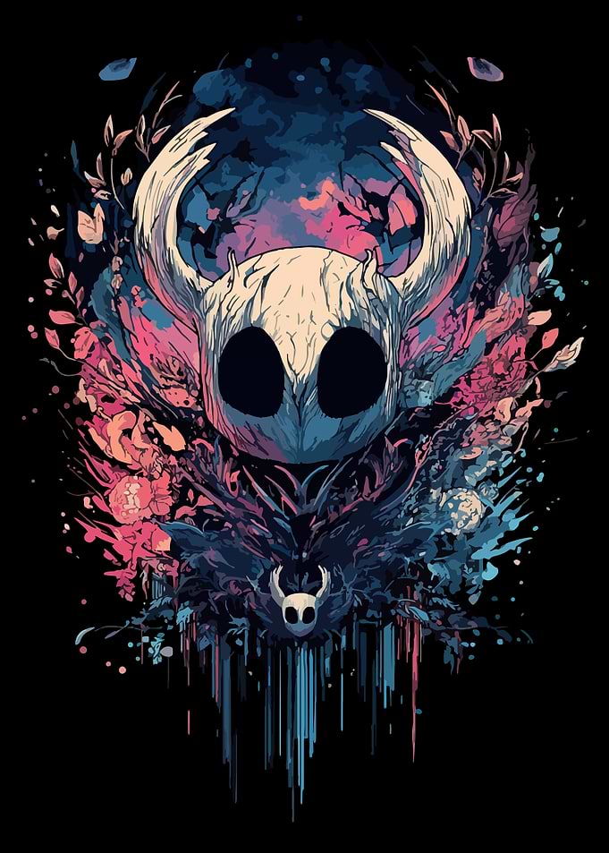 Hollow Knight Floral Abstract Art