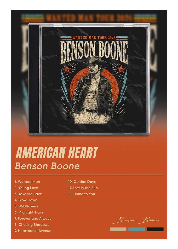 Benson Boone American Heart Album Poster