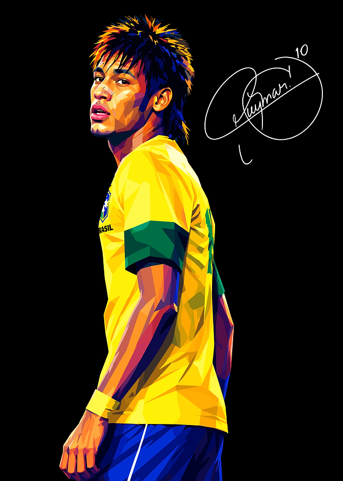 Neymar Jr. Low Poly Portrait