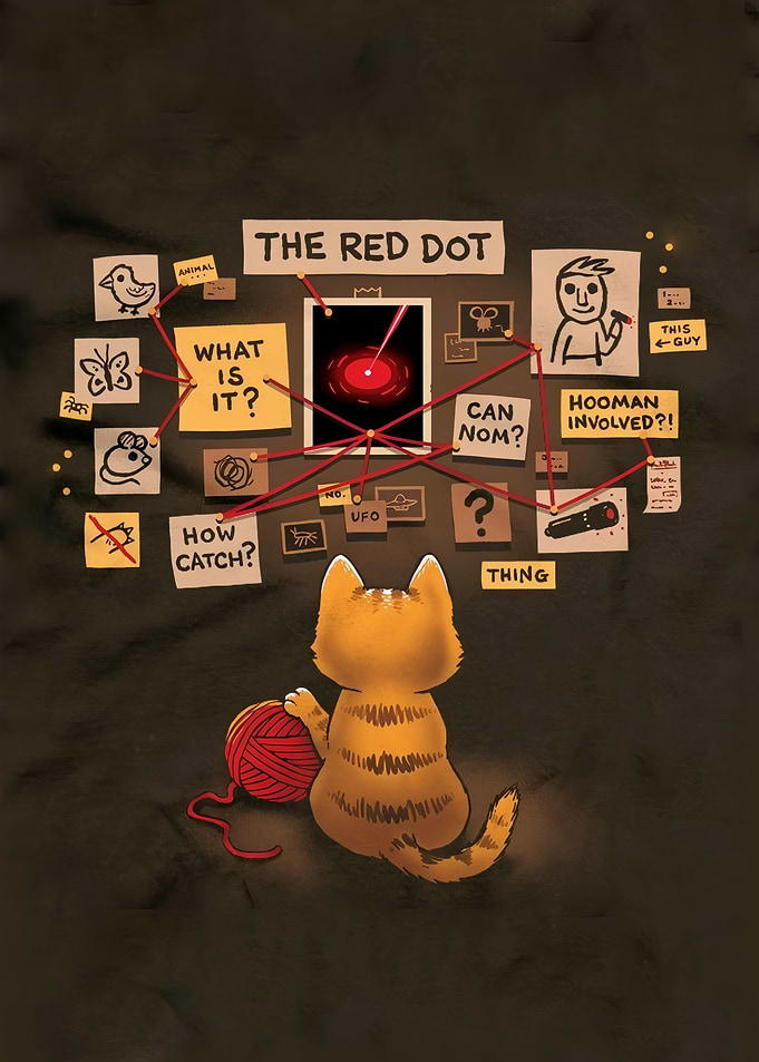 Cat Investigating The Red Dot
