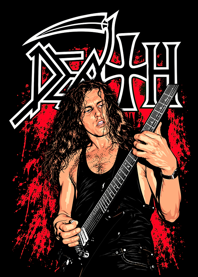 Chuck Schuldiner Death Band Illustration