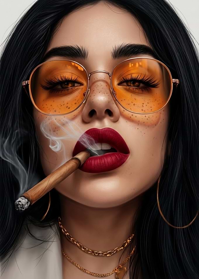 Stylish Woman with Orange Sunglasses