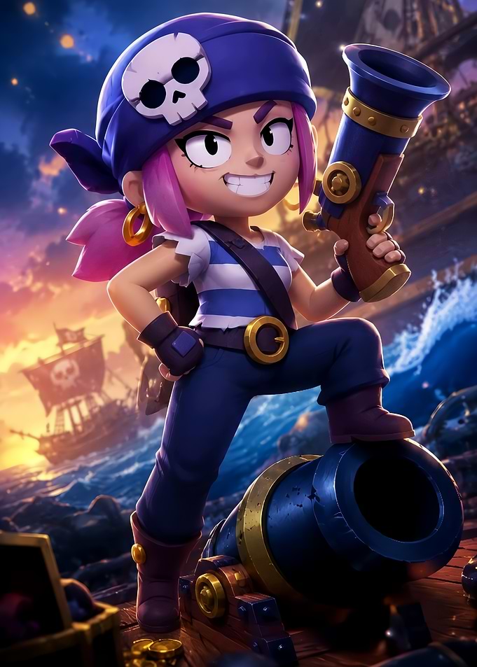 Penny from Brawl Stars Pirate Skin