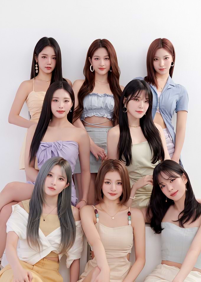 Fromis 9 K-pop Girl Group Portrait Poster