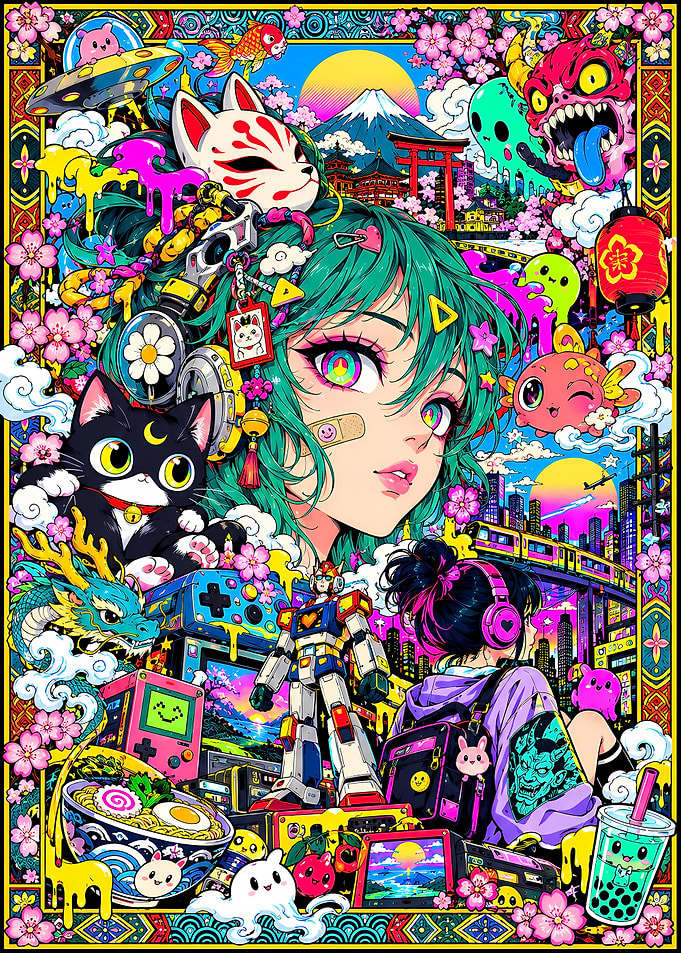 Vibrant Anime Aesthetic Collage