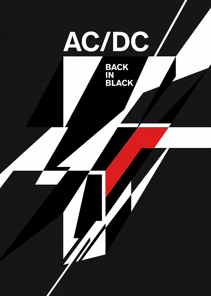 AC/DC Back in Black Abstract Poster