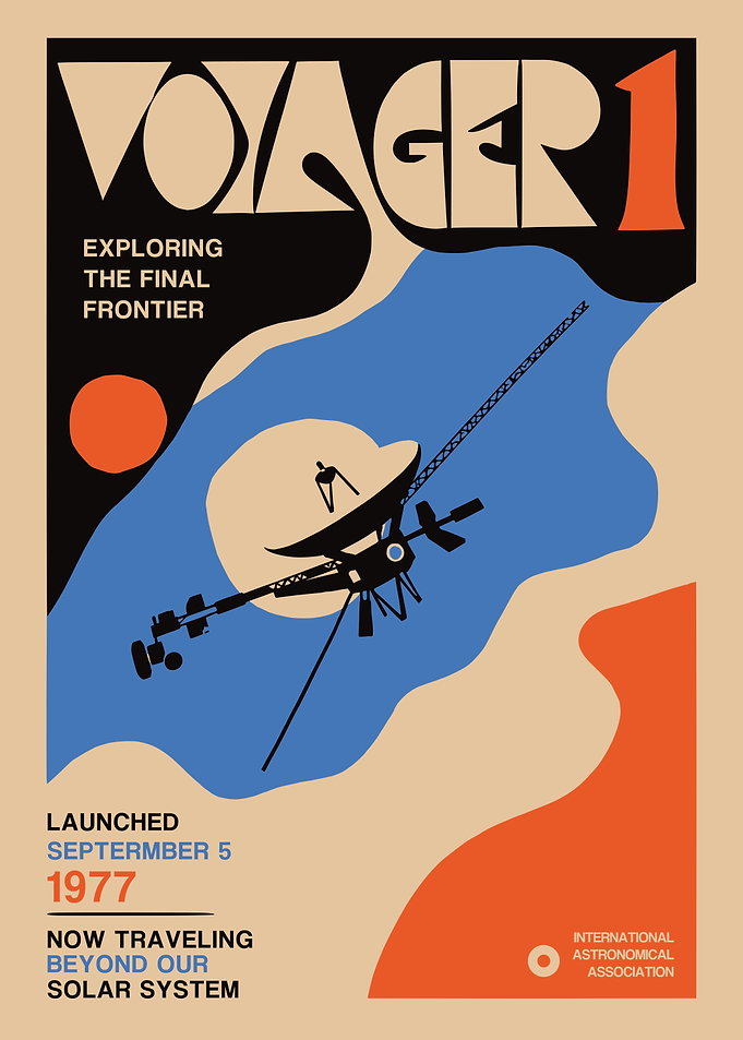 Voyager 1 Space Exploration Poster