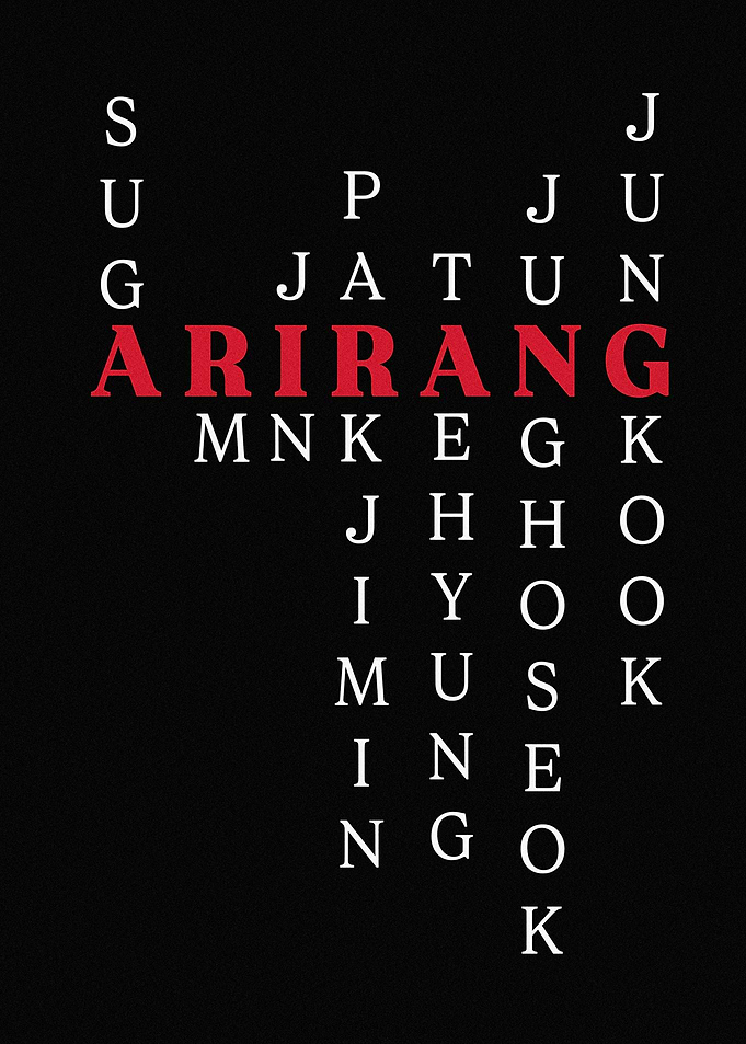 BTS Members Names Text Art Poster