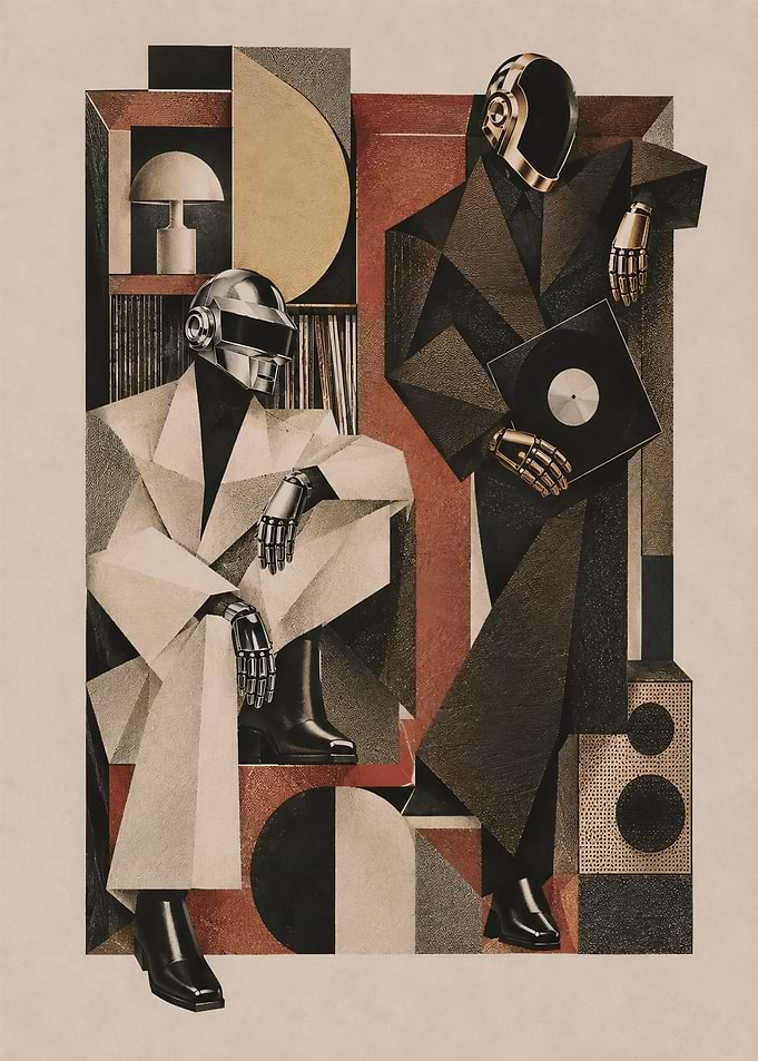 Daft Punk Geometric Art Print