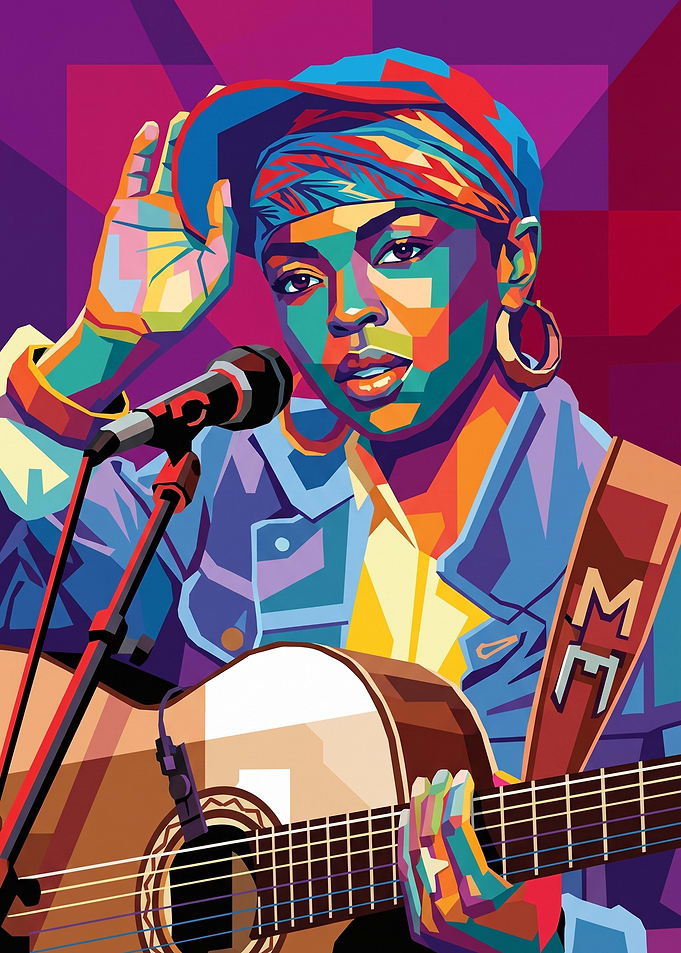 Lauryn Hill Wpap Pop Art Portrait