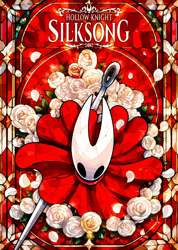 Hollow Knight Silksong Stained Glass Art