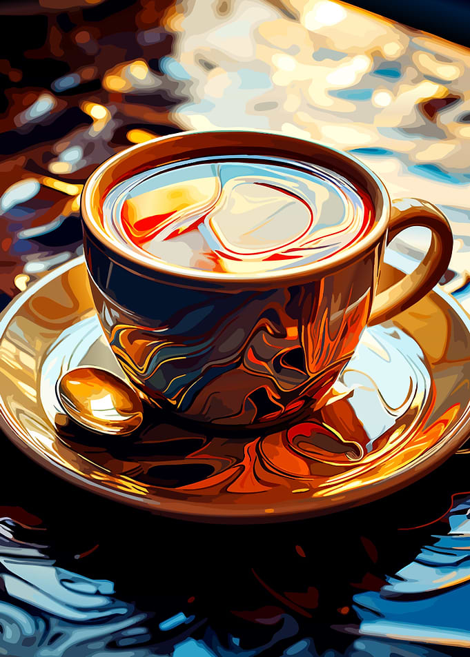 Abstract Liquid Gold Coffee Cup