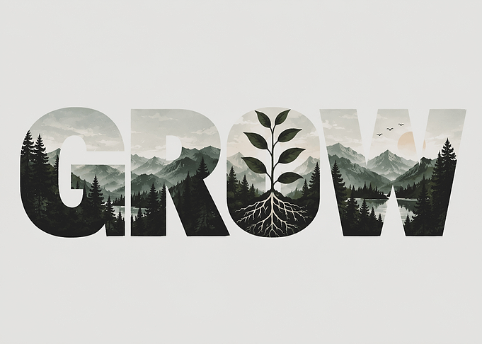 Nature Landscape Typography Grow Art
