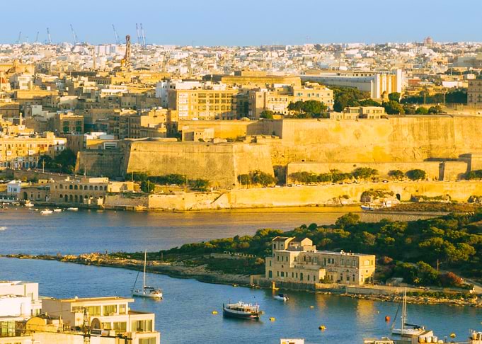 Golden Hour View of Valletta Malta