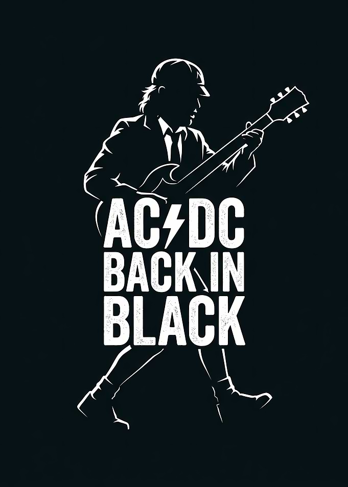 AC/DC Back in Black Guitarist Graphic