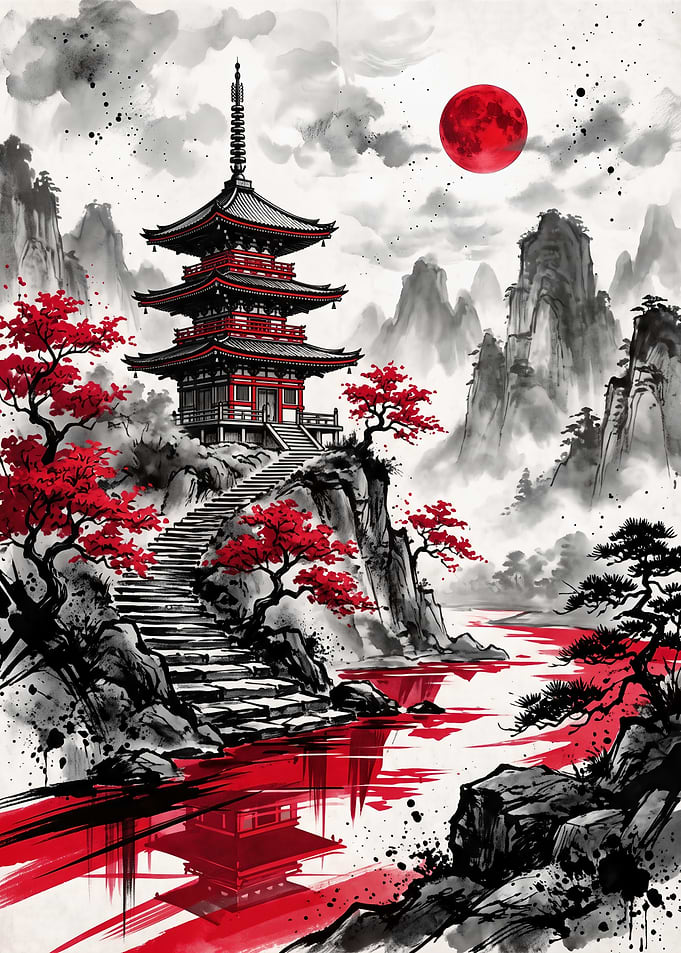 Pagoda Red Moon