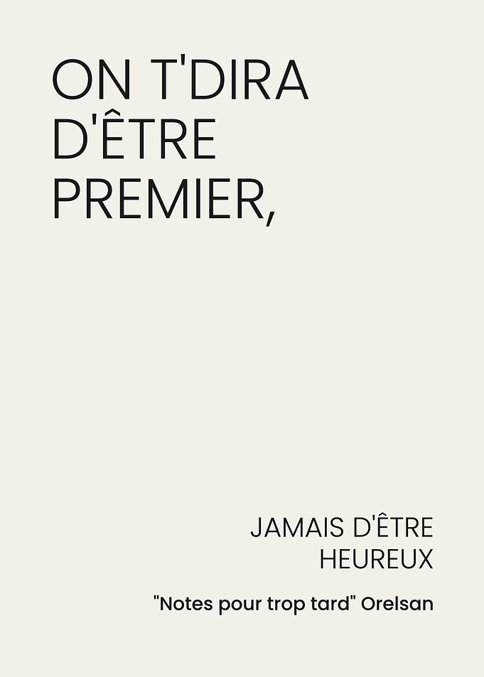 Orelsan Quote Minimalist Poster