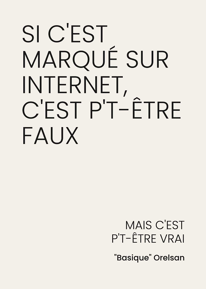 Orelsan Basique Quote Minimalist Poster