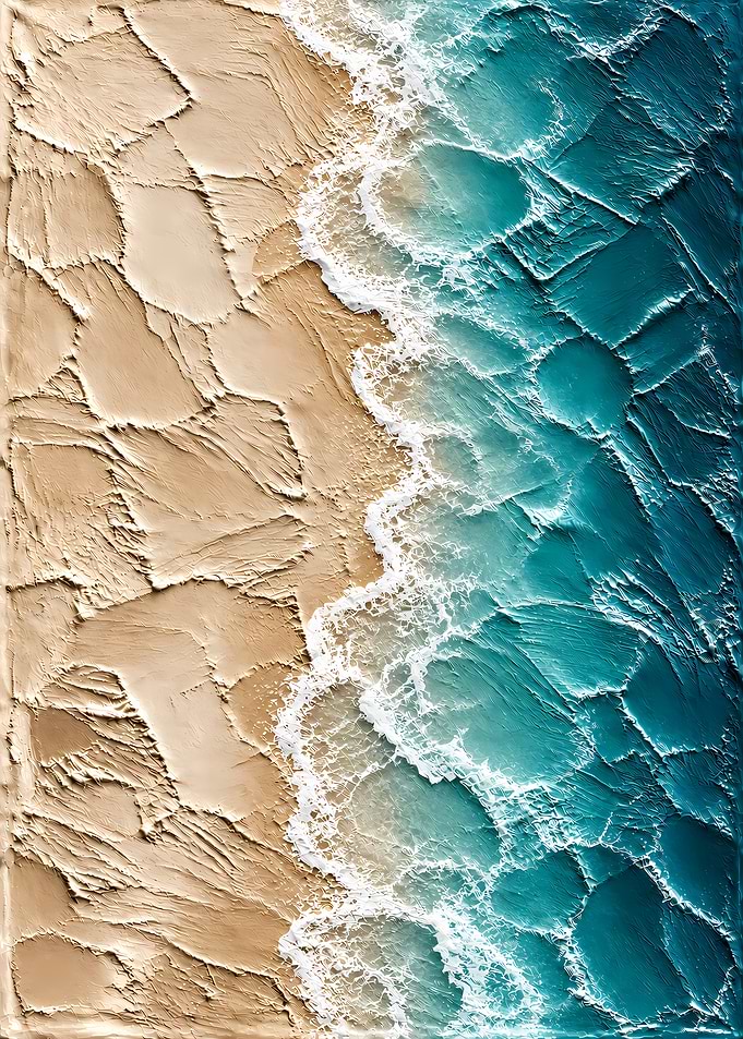 Ocean and Beach Textured Painting