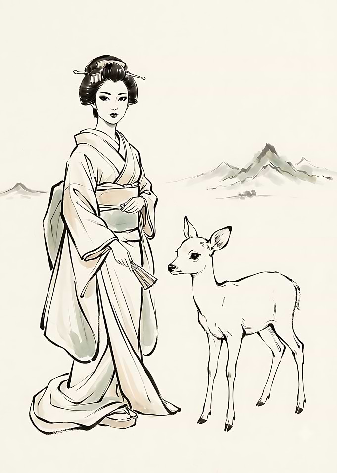 Geisha with a Fawn